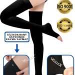 Diz Üstü Variss Çorabı Orta Basınç Burnu Açık (SİYAH RENK) (ÇİFT BACAK)