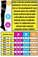 Diz Üstü Variss Çorabı Orta Basınç Burnu Açık (SİYAH RENK) (ÇİFT BACAK) - Görsel 3