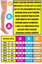 Diz Üstü Variss Çorabı Orta Basınç Burnu Açık (TEN RENGİ) (ÇİFT BACAK) - Görsel 3