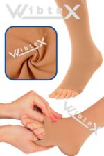 Diz Altı Variss Çorabı Orta Basınç Burnu Açık (TEN RENGİ) (ÇİFT BACAK) - Görsel 4