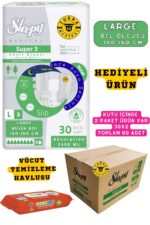 Belbantlı Yetişkin Hasta Bezi Unısex Süper 3 Gece Bezi | LARGE (L) 60 Adet 30X2 (HEDİYELİ)