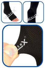 Diz Altı Variss Çorabı Orta Basınç Burnu Açık (SİYAH RENK) (ÇİFT BACAK) - Görsel 4