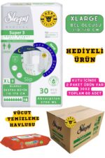 Belbantlı Yetişkin Hasta Bezi Unısex Süper 3 Gece Bezi | XLARGE (XL) 60 Adet 30X2 (HEDİYELİ)