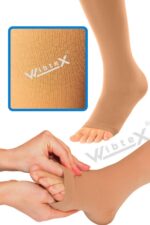 Diz Altı Çorabı Burnu Açık (ten Rengi) Orta Basınç Ccl2(çift Bacak) - Görsel 5