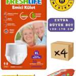 Freshlife Yetişkin Külotlu Hasta Bezi Emici Külot Xl (EXTRA BÜYÜK BOY) 120 Adet 4 Paket