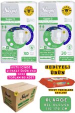 Belbantlı Yetişkin Hasta Bezi Unısex Süper 3 Gece Bezi | XLARGE (XL) 60 Adet 30X2 (HEDİYELİ) - Görsel 2