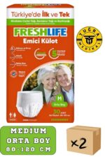 Freshlife Yetişkin Külotlu Hasta Bezi Emici Külot M (MEDİUM) 60 Adet 2 Paket