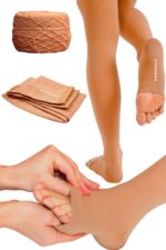 Diz Üstü Çorabı Burnu Açık (ten Rengi) Orta Basınç Ccl2(çift Bacak) - Görsel 4