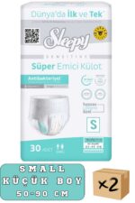 Külotlu Yetişkin Hasta Bezi Small Beden 60 Adet (2 Paket)
