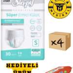 Külotlu Yetişkin Hasta Bezi Small Beden 120 Adet (4 Paket)