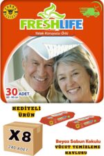 FRESHLİFE 60X90 ÇİŞ PEDİ 8 PAKET 240 ADET (HEDİYELİ)