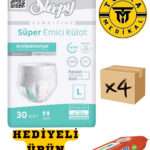 Külotlu Yetişkin Hasta Bezi Large Beden 120 Adet (4Paket) (HEDİYELİ)